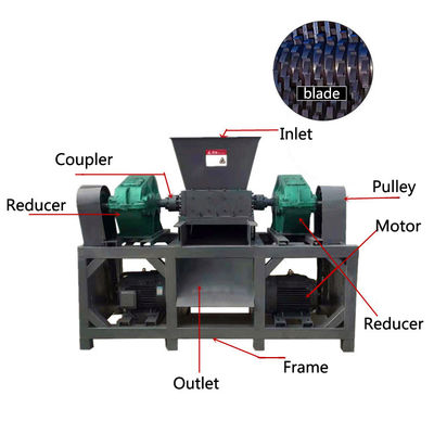 স্বয়ংক্রিয় ভারী দায়িত্ব শিল্প রাবার Shredder Crusher বর্জ্য টায়ার Shredder মেশিন