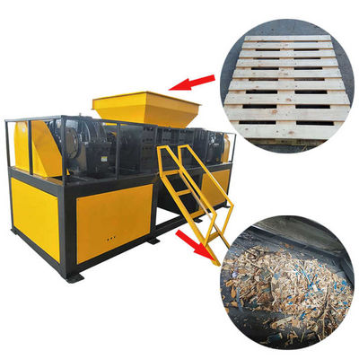 সম্পূর্ণ স্বয়ংক্রিয় ইন্ডাস্ট্রিয়াল কাঠ Shredder মেশিন টুইন শ্যাফ্ট 100-3000kg/H