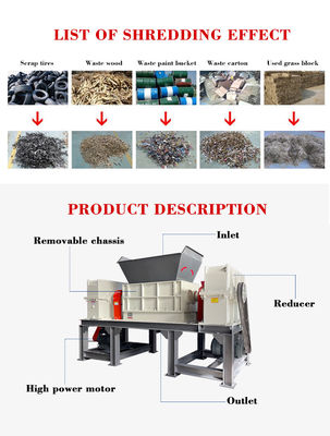বড় ফাস্ট স্পিড ইন্ডাস্ট্রিয়াল রাবার Shredder কাঠ রাবার বর্জ্য প্লাস্টিক Crusher মেশিন