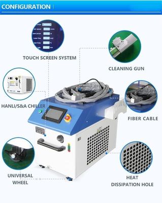 1000W 1500W 2000W 3000W ফাইবার লেজার ক্লিনার পিএলসি কন্ট্রোল সিস্টেমের সাথে মরিচা অপসারণ